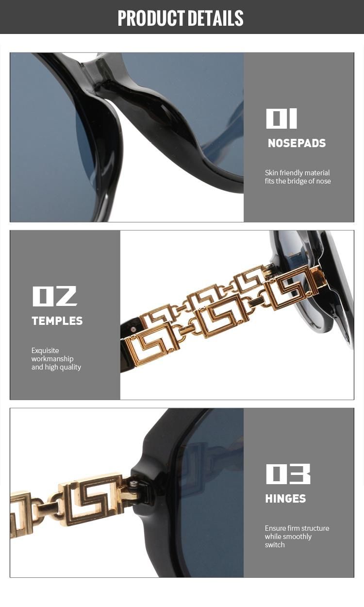2022 Stylish Round Sun Glasses for Women Metal Frame Gradient Lens UV400 Sunglasses