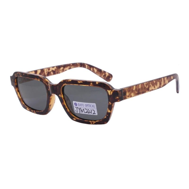 China Manufacturer Good Quality Classic Tortoise Plastic Square Sunglasses