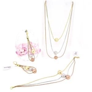 Fashion Jewellry Sets Plating Three Color Yellow Golden Color New Style Jewelry (AB05874N4S)