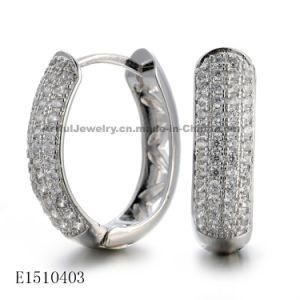 Fashion Jewelry 925 Sterling Silver or Brass Huggie Earring Cubic Zircon Earring for Women