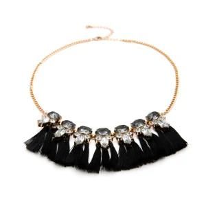 2018 New Fashion Jewelry Woman Boho Black Tassel Pendant Necklace