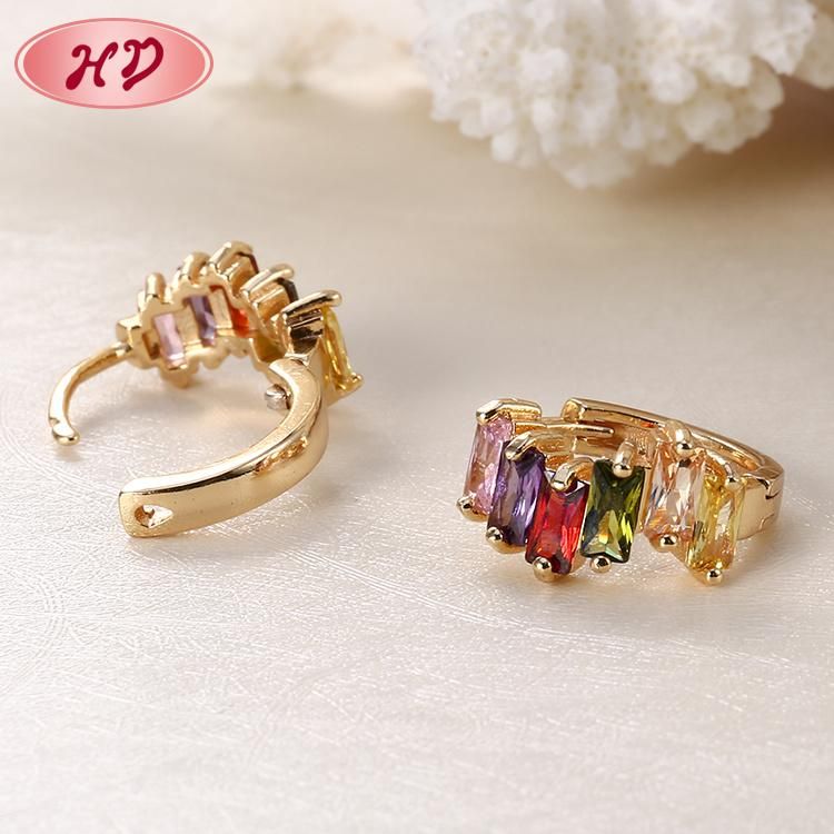 Wholesale Newest Design Fashion Round 18K Gold Plated Earrings Designs for Girls