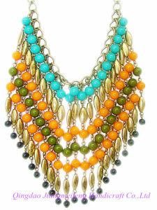 Fashion Lots Layered Gem Beads Bib Choker Vintage Statement Necklace