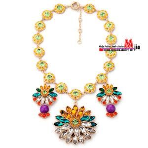 New Design J Crew Design Zinc Alloy Necklace Jewelry Set with Multicolor Rhinestones (MJBH50) (MJBH32)