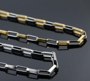 316L Stainless Steel Two Tone Mens Chain Necklace