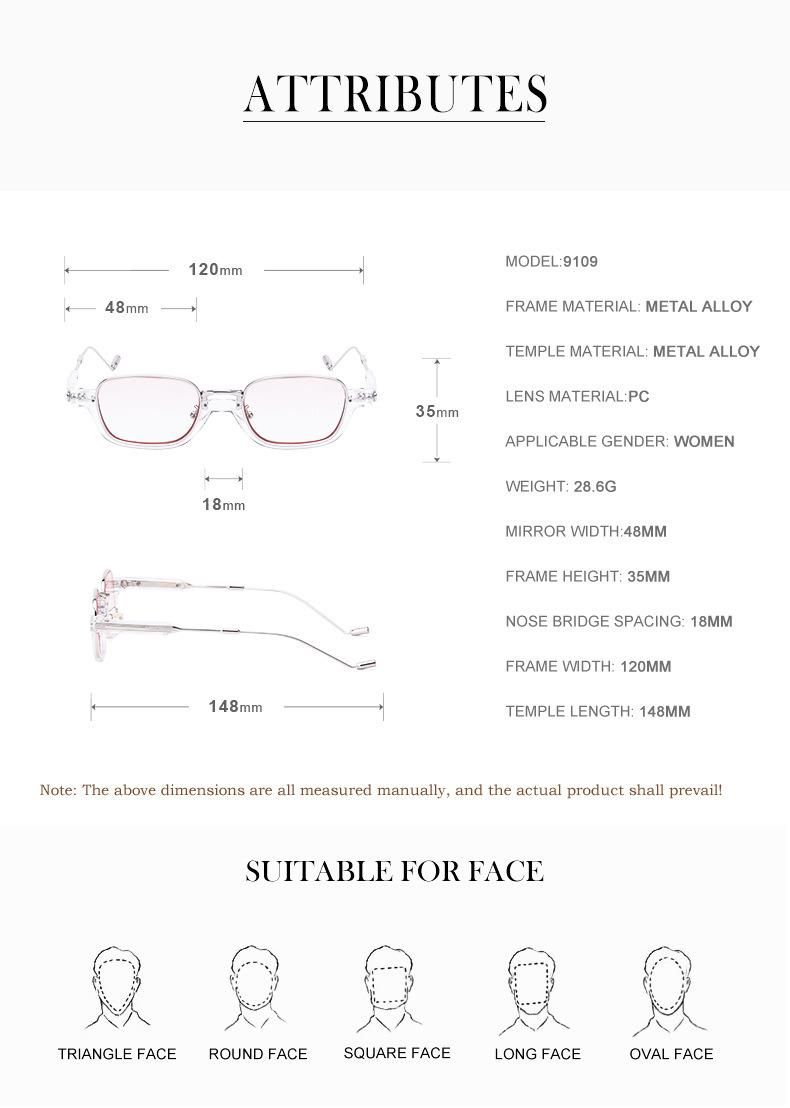 New Style Ready to Shop Fashion Trend Retro Metal Half Frame Sun Glasses UV400 Outdoor Sunglasses