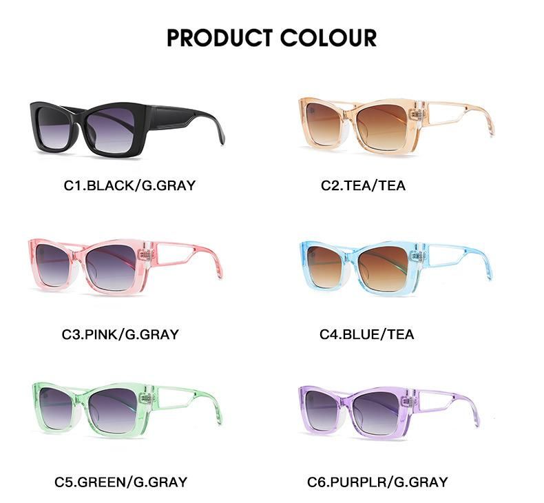 Women Lady Ready to Ship Cheap Wholesale Sun Glasses Colorful Cat Eye Shades Frame Trendy Fashion Sunglasses