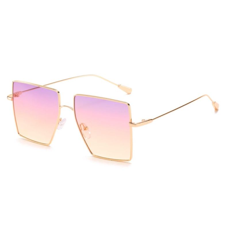 2020 Ready Made Metal Square Ocean Lens Fashion Sunglasses