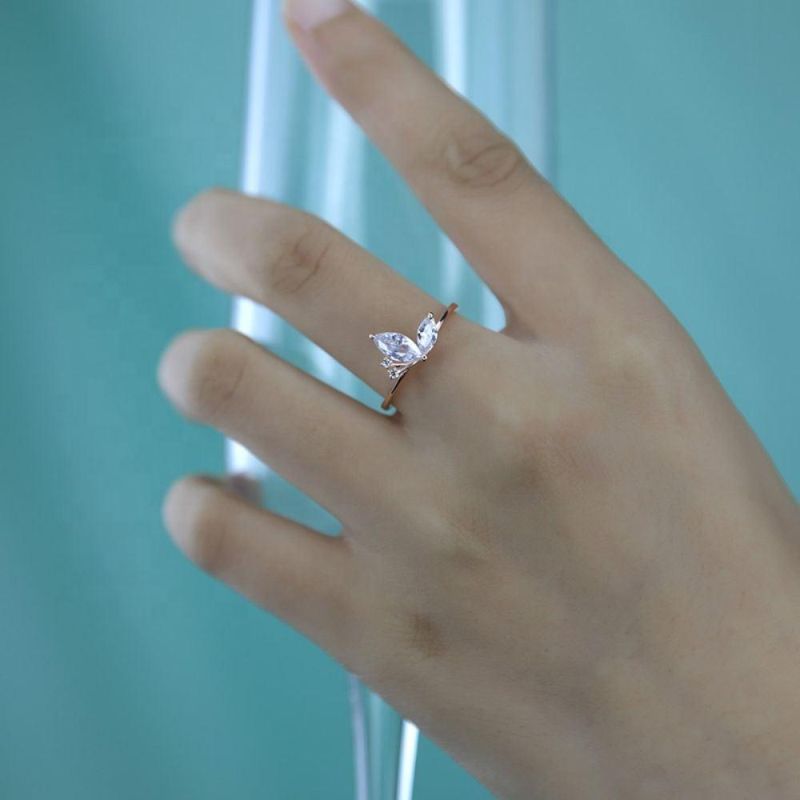 925 Sterling Silver Ring Cute Butterfly with Zircon Adjustable Ring for Women Anniversary Fashion Jewelry