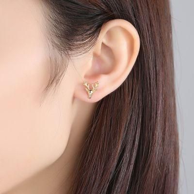 New Arrival 925 Silver Jewelry Christmas Deer Ear Stud