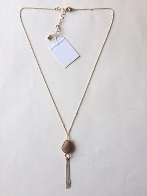 Fashion Necklace Chain Gold with Rhinestone Pendant 27~30+6cm