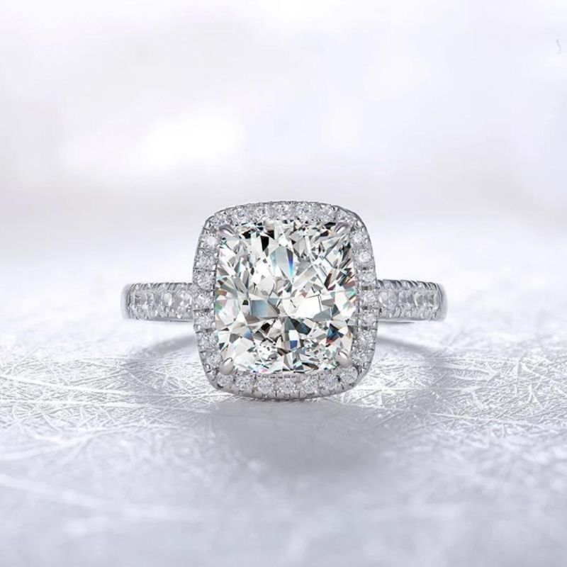 Fashion Jewelry 3.0CT Cushion Simulated Color Diamond Couple Wedding Engagement Rings Jewelry Women in 925 Sterling Silver