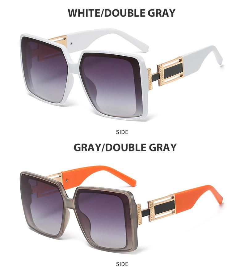 2022 Hot Selling Outside Comfortable UV400 2023 Personality Style Ladies Oversized Square Frame Fashion Sunglasses