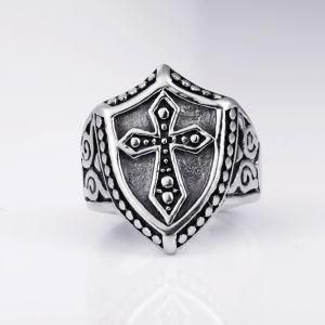 New Arrival Crusaders Quest Shield Ring in Stainless Steel