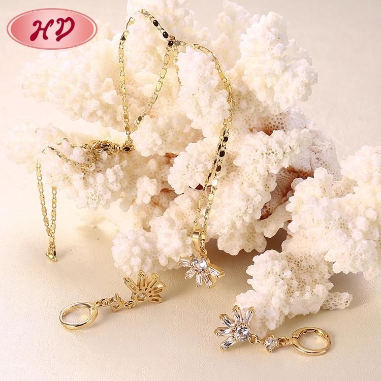 New Design 18K Gold Plated Jewelry Set with Necklace and Earrings
