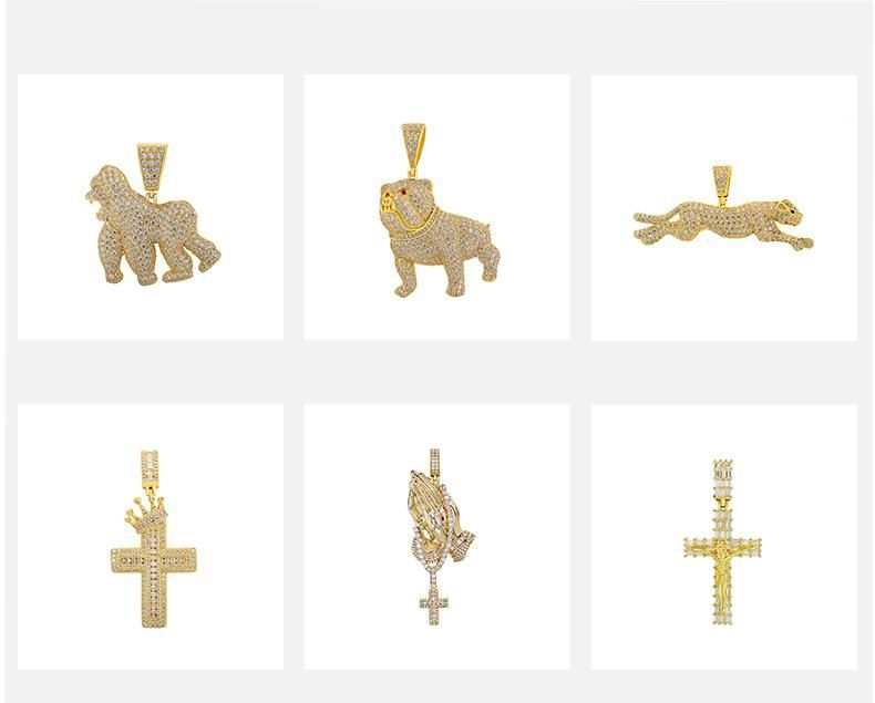 Fashion Zodiac Charms 14K Gold Plated Iced out Sagittarius Pendant