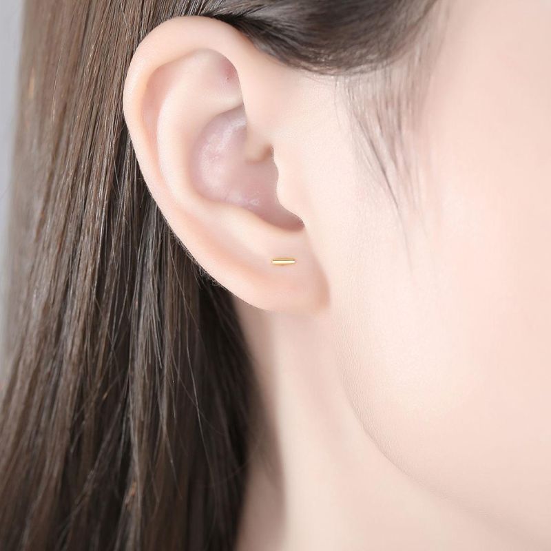 Fashion Jewelry 925 Silver Cylinder Earring
