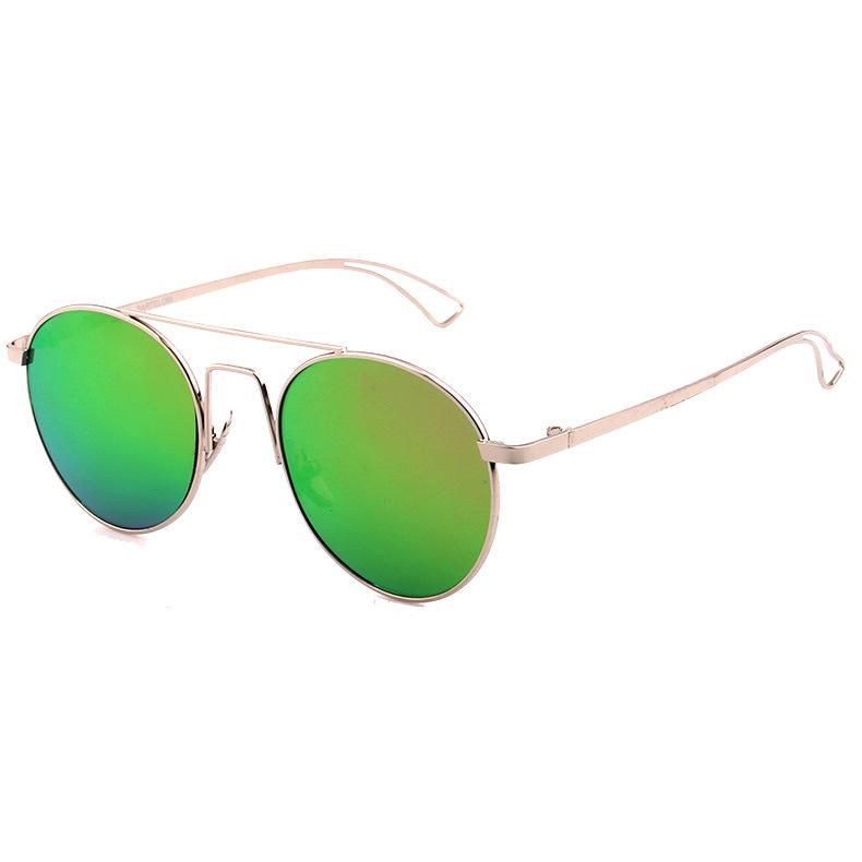 2019 Newly Fashion Round Metal Sunglasses with Pink Mirror