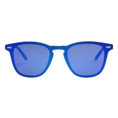 2019 Key Hole One Piece Blue Mirror Sunglasses