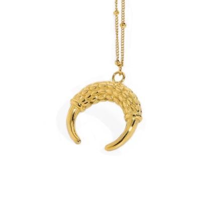 Manufacturer Custom High Quality Shiny Fashion Jewelry Women 14K 18K 24K Gold Chain Claw Pendant Luxury Necklace Wholesale
