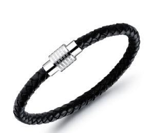 Cross Bible Wrap Braided Bracelet Urban Jewelry Handmade Black Genuine Leather Wristband Retro Jewelry Wholesale