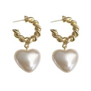 Jewelry Designs Twisted Circle Love Heart Cluster Pearl Baroque Earring for Women