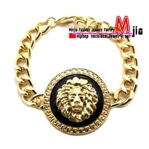 New Lion Face Piece &10mm/8&quot; Link Chain Hip Hop Bracelet - Blq158