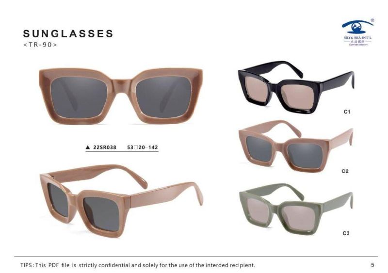 2022 Hot Sale Fashion Bevel Design Custom Logo Trendy UV400 Tr90 Polarized Sunglasses