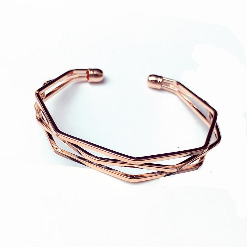Fashion Popular Minimalist Three-Dimensional Five-Layer Water Chestnut Irregular Geometric Couple Bracelet