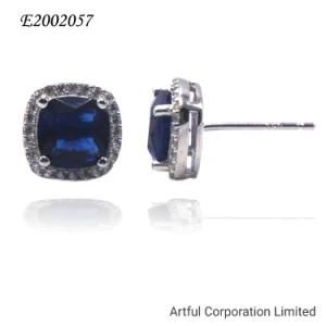 Fashion Jewelry Earring with Blue Stone Silver Earring Earrings