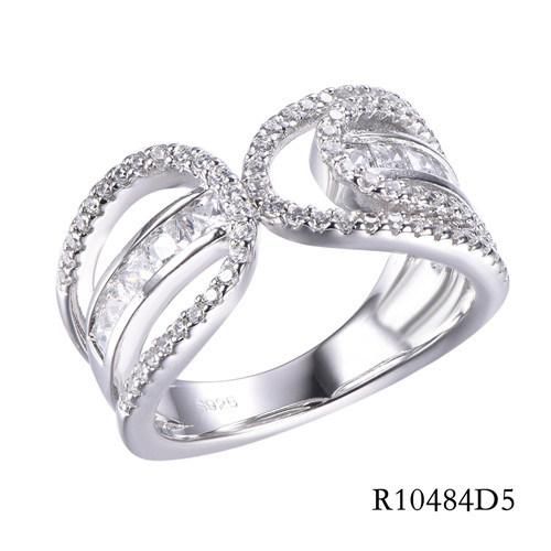 Fashion 925 Sterling Silver Rainbow CZ Elegant Ring