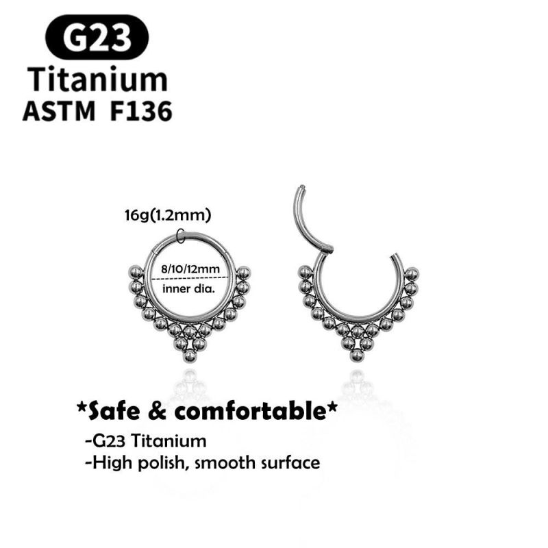 G23 Titanium Earring Hoop Hinged Septum Rings and Nose Rings Hoops for Women Men