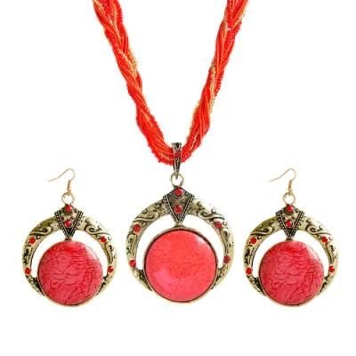 Bohemian Jewelry Sets National Style Vintage Pendant Earrings and Necklaces Set