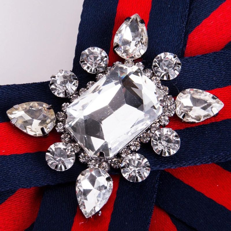 Fashion Women Jewelry Ribbon Diamond Rhinestone Pins Bow Brooch