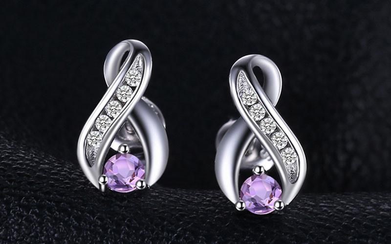 925 Sterling Silver Ring for Fashion Women Fine Jewelry with Gemstone Amethyst