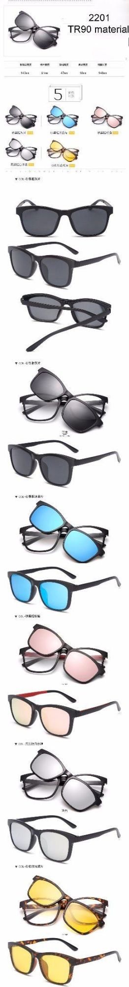 UV400 Flexible Hinge Clips on Magnetic Sunglasses