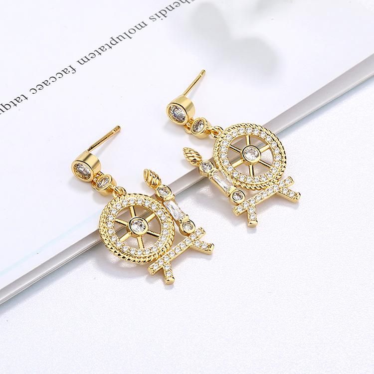 18K Gold Plated Stud Earring, Fashion Earring Jewelry, Earring Screwback