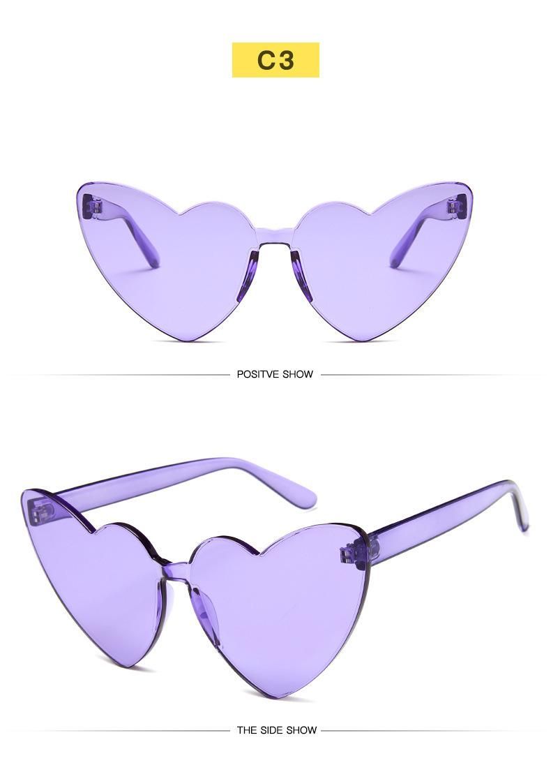 Wholesale Custom New Fashion Heart Shaped Frame Womens Sunglasses