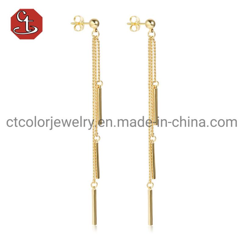 Fashion 925 Silver Tassels Earrings Drop Long Earrings for Women