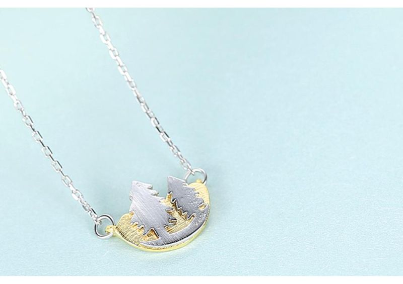 New Style Fashion Silver Plating Forest Pendant Necklace