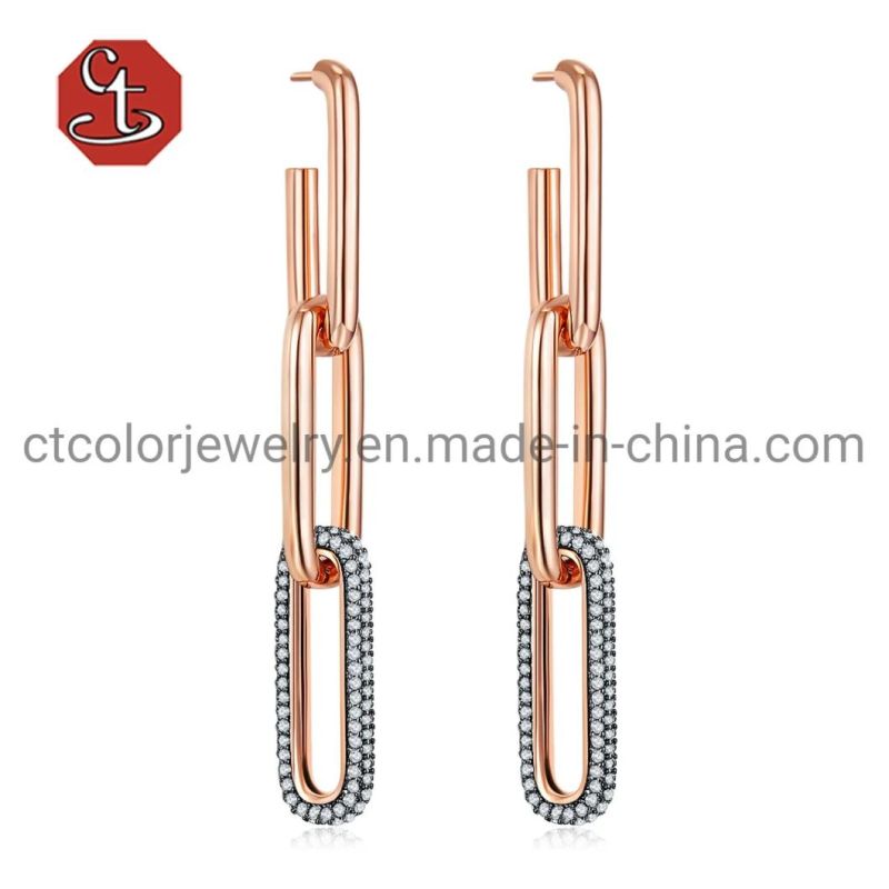Fashion Custom Jewelry 18K Gold CZ 925 Sterling Silver Earring