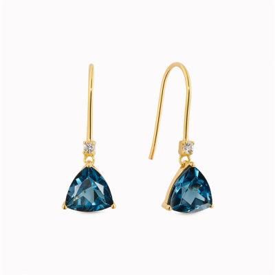 Triangle Glass Stone Drop Earring for Fashion Jewelry