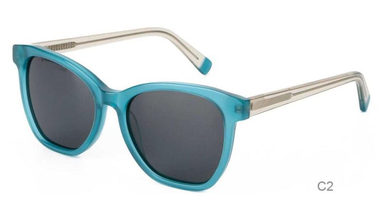 Women Polarized Stock Square Shape Acetate Custom Style Logo Sun Glasses Shades Sunglasses Men