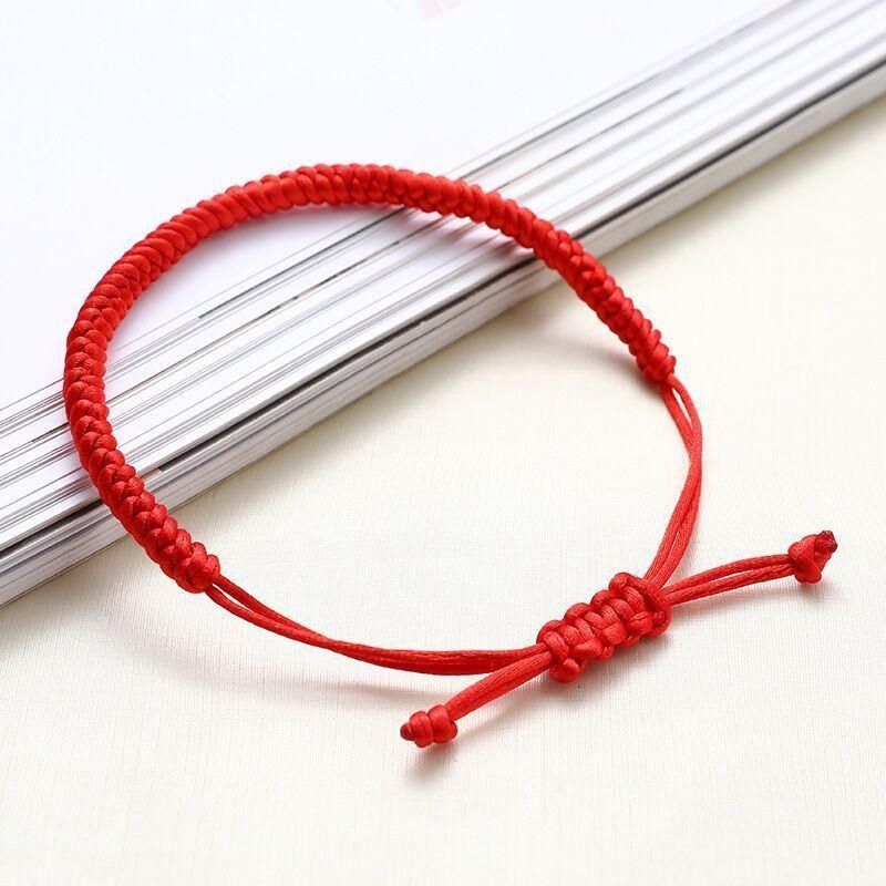 2022 Chinese New Year Red String Rope Feng Shui Lucky Strap Friendship Handmade Bracelet Charm Bracelet Adjustable Braided Rope Bracelet