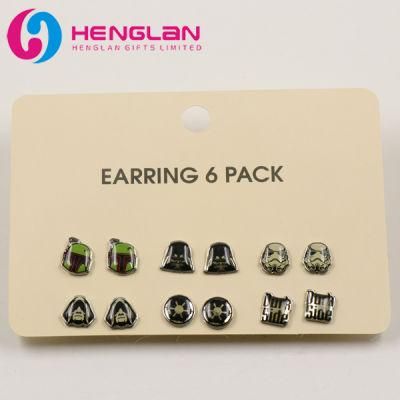 Fashion Enameled Metal Alloy Star Wars Movie Stud Earring Set for Childrens Accessories