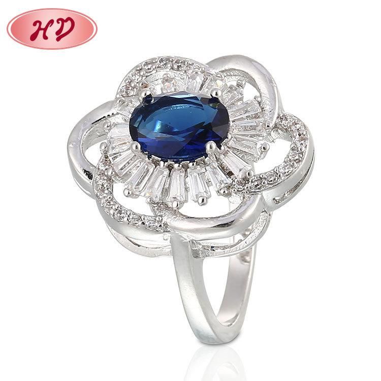 Online Shop China Rings Jewelry Women Gold Flower Ring with Gift