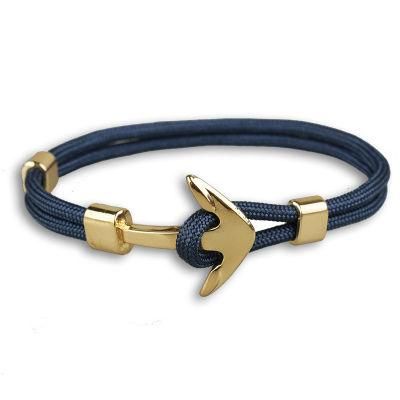 Fashion Jewelry Metal Anchor Shape Rope Bracelet