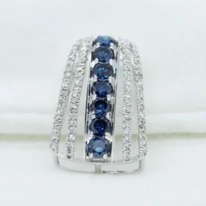 Fashion Halo Designed 925 Sterling Silver London Blue Pendant