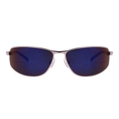 Men Style Urban Style Blue Mirror Metal Sunglasses