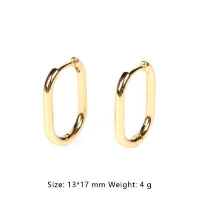 High Quality Gold Plated Brass Jewelry U Shaped Hoop Earrings for Women
